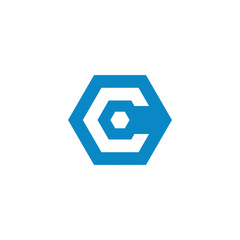 Hexagon Letter C Logo design vector template