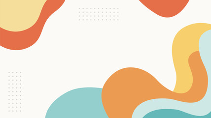 Vibrant Organic Shapes Abstract Vector Background – Yellow, Orange, Blue, Light Green