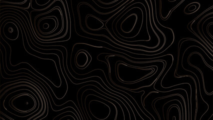 topo wavy black and white mountain surface, landscape topography line map wavy texture design background.Abstract white on black background Topographic line map pattern.	