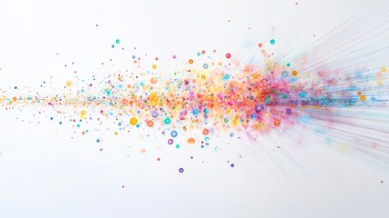 Naklejka premium phenomena, featuring a mesmerizing array of colorful dots and light beams arranged in a dynamic pattern.