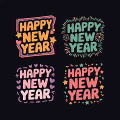 Happy New Year Typography Design