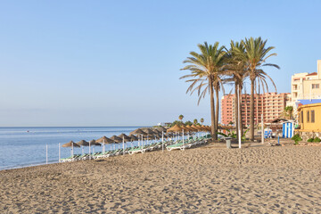 View of Arroyo de la Miel beach in Benalmadena, Malaga, Andalusia, Spain