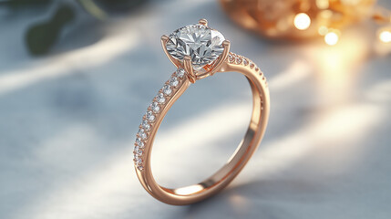 diamond ring with diamonds, rings on the table, diamond engagement ring, wedding ring, luxury jewelry