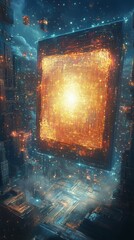 Fototapeta premium Holographic Canvas, Digital Art and NFTs