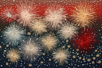 Naklejka premium New year fireworks celebration event illuminated.