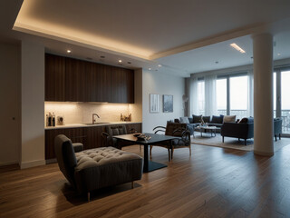 Fototapeta premium beautiful apartment, interior beautiful room interior decoration
