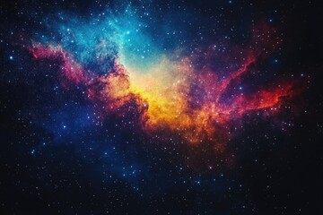 Naklejka premium A Cosmic Nebula with Vibrant Colors and Scattered Stars