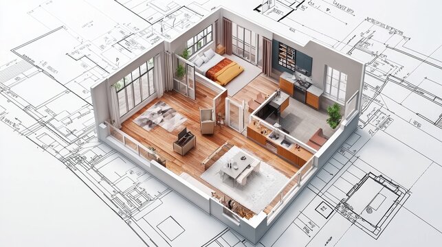 A home renovation diagram, showing the changes in the layout, room configurations, and design improvements for a modernized living space