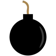 bomb with burning fuse