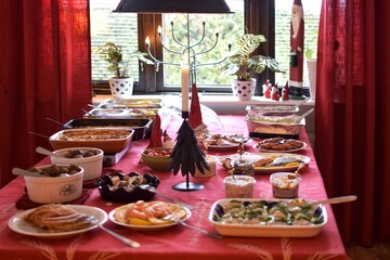 Traditional Swedish Christmas food. Traditional buffet.