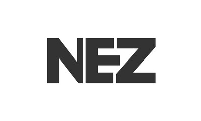 NEZ logo design template with strong and modern bold text. Initial based vector logotype featuring simple and minimal typography. Trendy company identity.