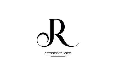 JR, RJ, J, R abstract letters logo monogram