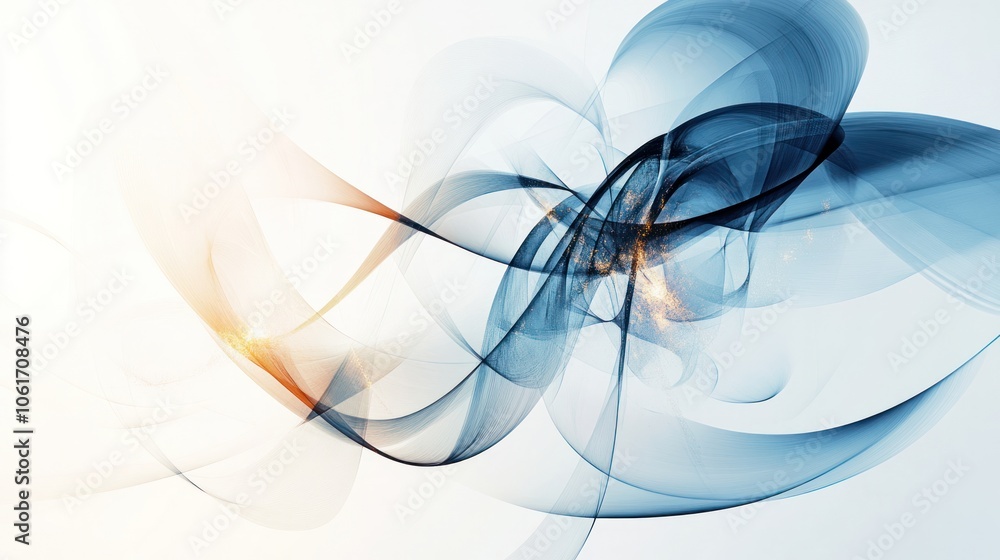Poster an intricate display of geometric shapes and flowing lines symbolizing quantum entanglement,
