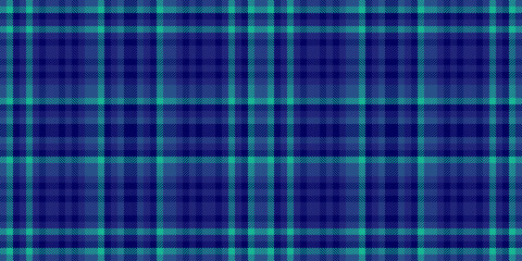 Romantic textile seamless background, glamor pattern tartan texture. Rectangle plaid check fabric vector in blue and teal colors.