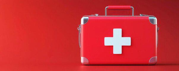 Obraz premium First Aid Kit Medical Supplies Emergency Healthcare Travel Adventure Outdoor Safety