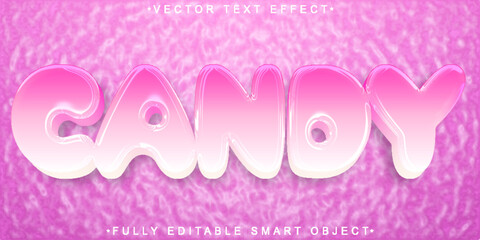 Pink Cute Candy Vector Editable Text Effect Template