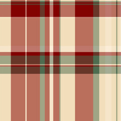 Net check fabric tartan, couch background seamless vector. Womens fashion texture textile plaid pattern in red and light colors.