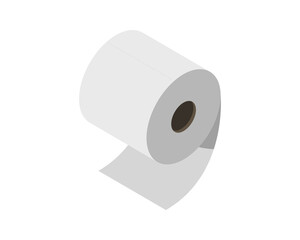 Toilet paper roll or tube icon design, template for wc. Bathroom hygiene icons, kitchen cleaning towel. Blank soft scroll product.