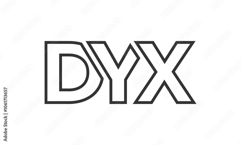 Poster dyx logo design template with strong and modern bold text. initial based vector logotype featuring s