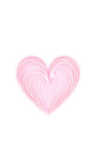 Fototapeta premium Lined heart shape on white illustration isolated with white highlights, png