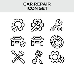 Car repair services flat icons