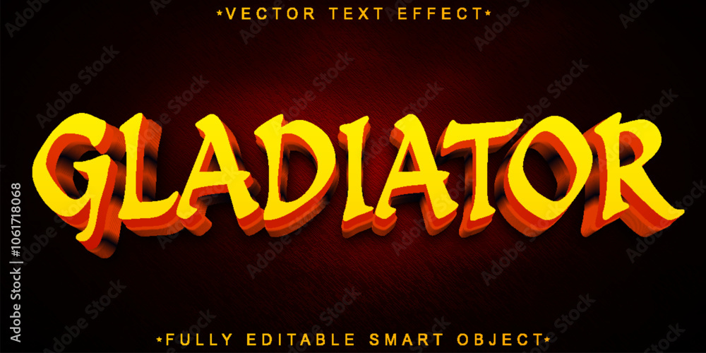 Aufkleber orange history warrior gladiator vector fully editable smart object text effect