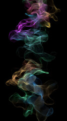 Obraz premium Abstract colorful smoke or ink rising against a black background.