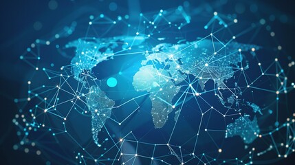 Global network connections representing international communication and data exchange