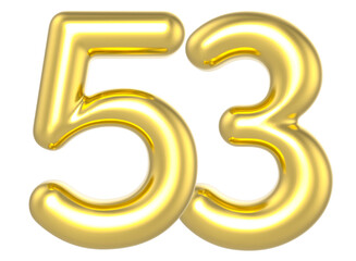 53 Number Gold Render
