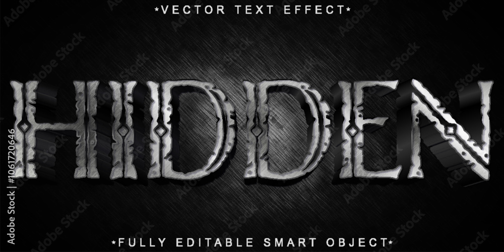 Poster hidden vector fully editable smart object text effect