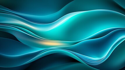 Abstract blue and green wave pattern background.