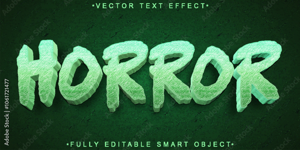 Poster cartoon horror vector fully editable smart object text effect