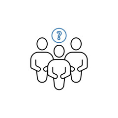 customers questions concept line icon. Simple element illustration. customers questions concept outline symbol design.