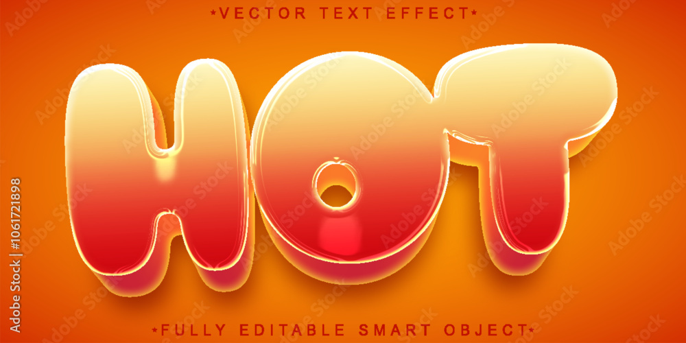 Poster cartoon hot vector fully editable smart object text effect