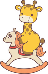 Set Vector Stock Illustrations Isolated of Baby Giraffe.
Cute giraffe animals with various activities.
Funny sticker of Giraffe animal kids.