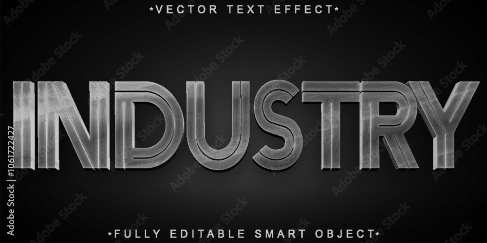 Poster industry vector fully editable smart object text effect