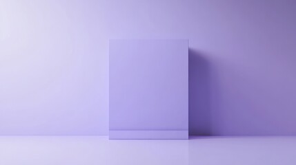 A single, blank, purple rectangle stands on a purple background.