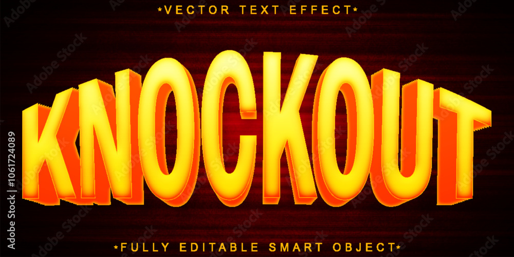 Poster knockout vector fully editable smart object text effect