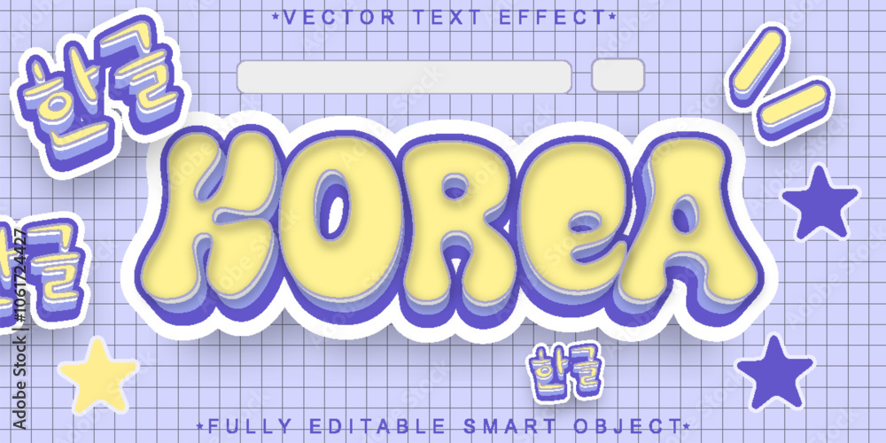 Poster korea vector fully editable smart object text effect