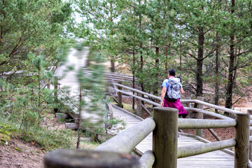 person walking in the park