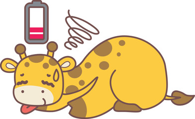 Set Vector Stock Illustrations Isolated of Baby Giraffe.
Cute giraffe animals with various activities.
Funny sticker of Giraffe animal kids.