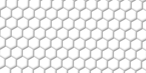 Abstract pattern with hexagonal white and gray technology line paper background. Hexagonal 3d vector grid tile and mosaic structure simple style hexagonal graphic concept. Futuristic surface design.	
