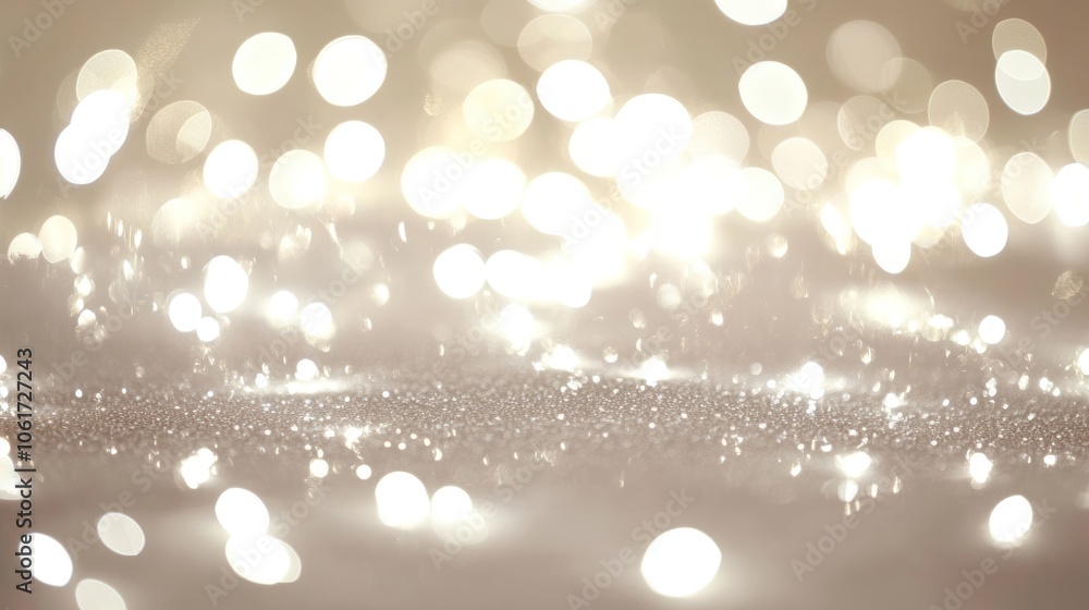 Fototapete An elegant Christmas bokeh background showcasing scattered white bokeh dots on a clean white canvas.