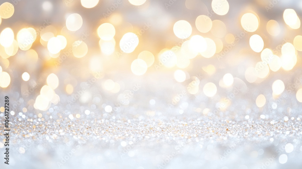 Fototapete an elegant christmas bokeh background showcasing scattered white bokeh dots on a clean white canvas.