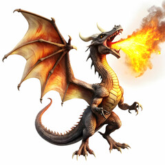 Fototapeta premium dragon fire in white background