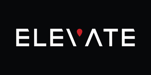 Typography Text Elevate Logo Design Inspiration. 