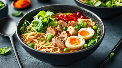 Comforting Japanese Noodle Soup in Beautiful Bowl