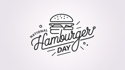 National Hamburger Day lettering, party greeting card, calligraphy poster, generative AI
