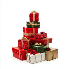 Christmas gift boxes isolated on a white background