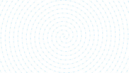 Abstract rotated pattern design background with blue lines and dots geometric circles white background